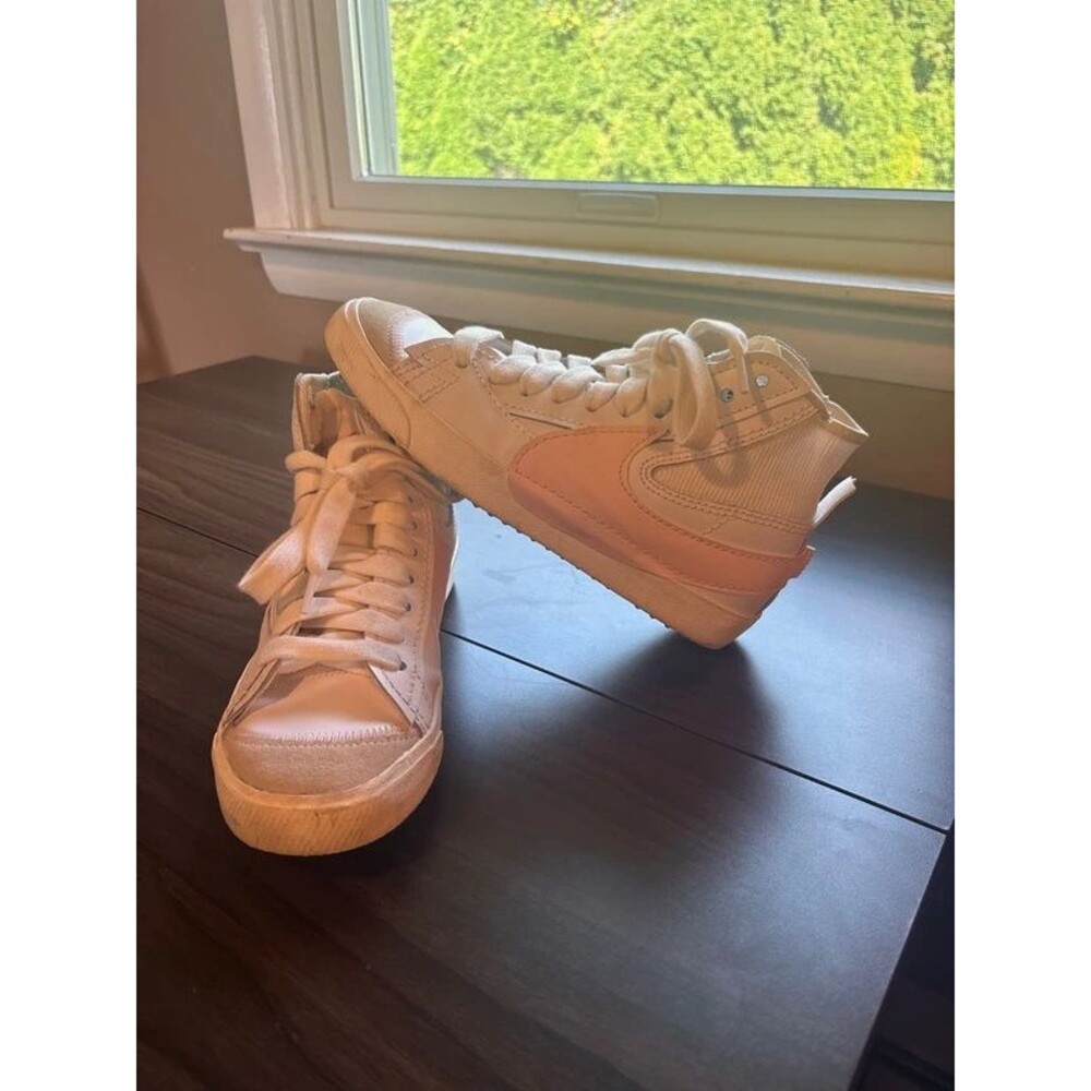 Nike Blazer Mid 77 Jumbo Women 9.5 White Pink Oxford Clean Shoe Sneaker High Top